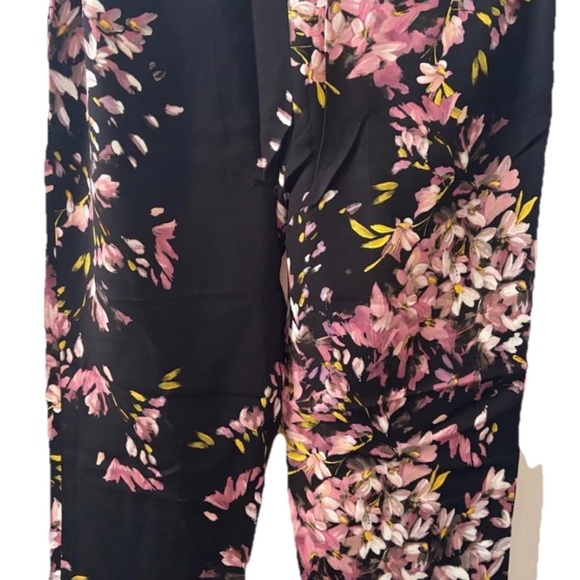 Escada Black Floral dress up pants ankle size 6 36 EU - Picture 11 of 13